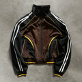 YSJY OEM Plus Size Nylon Jacket Color Block Retro Vintage Windbreaker Running Sportswear Jacket for Men