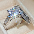 Single Row Triangular Zircon Bling Bling Alloy Vintage Engagement Rings for Women with Whole Circle Coverage Parties