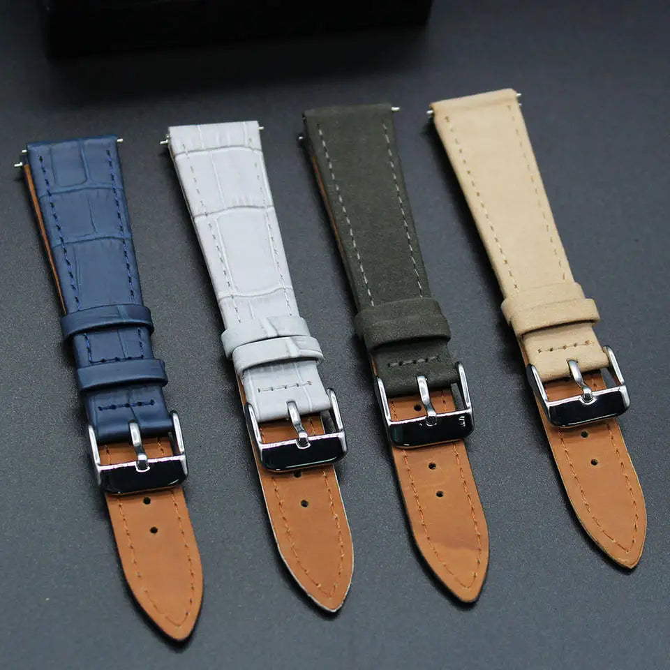 Classical Bamboo Pattern Watch Straps Salable Retro Vintage Reliable 100% Genuine Leather Slightly Thick Watch Band