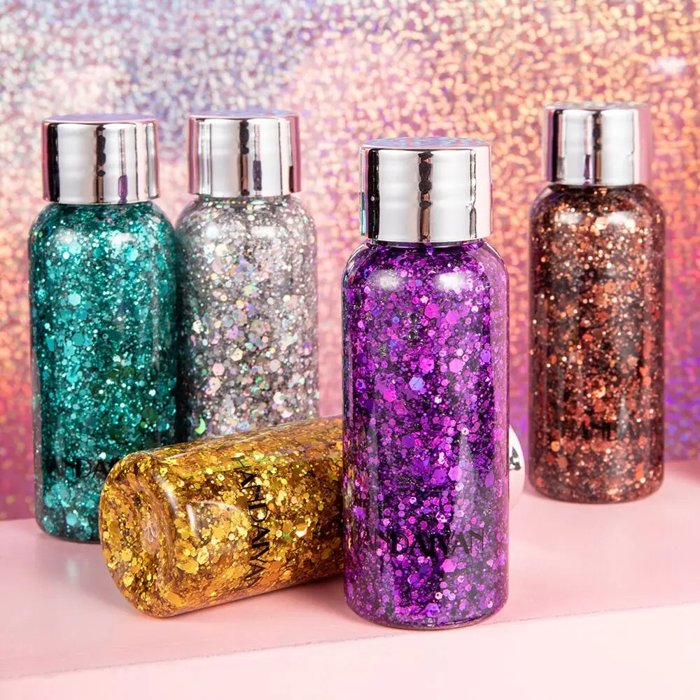 HANDAIYAN Mermaid Sequins Face Body Gel Pigment Colorful Polarized Stage Makeup Glitter Cream Long Lasting Eye Decoration Makeup MegaBDM