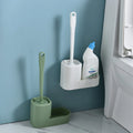 Plastic Silicone Toilet Bowl Cleaner Brush Bathroom Toilet Cleaning Brush Holder Set
