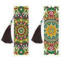 2-Piece Set 5d Diamond Painting Bookmarks Leather Design DIY Mandala Diamond Painting Bookmark