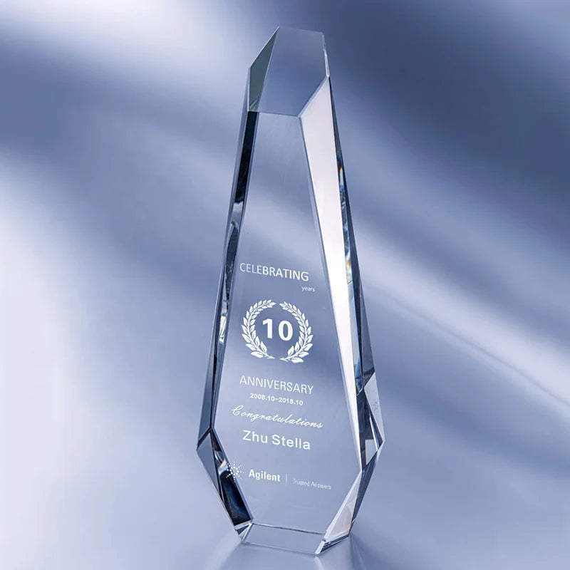 Custom Handmade K9 Crystal Trophy Award Factory Price Logo Engraved Glass Award Plaque Trophy