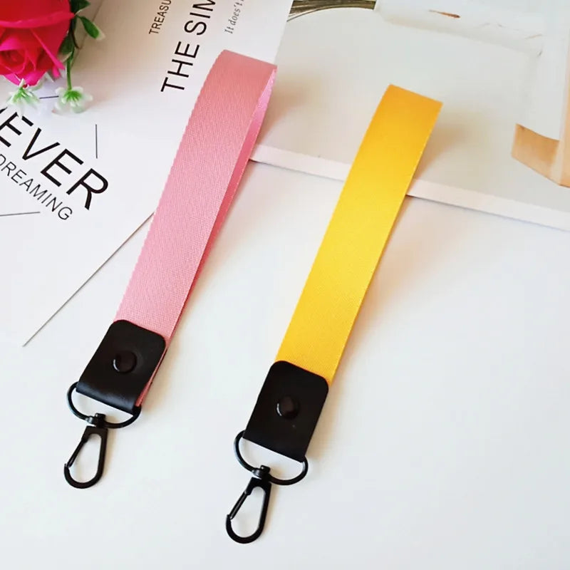 Multi-color Spot Stainless Steel Carabiner Ribbon Keychain Custom Lanyard for Phone Case Wallet Women Bag Charms Cars Keyring