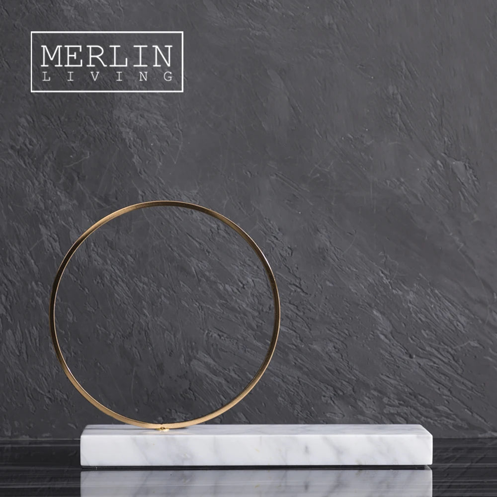 For Merlin Living Modern Home Decor Accessories Other Marble & Metal Ring Table Wholesale for Living Room Decoration