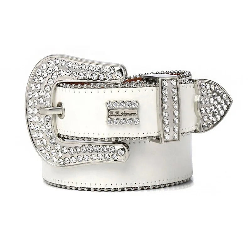 High Quality Crystal Rhinestone Belt With Full Diamond Alloy Buckle Punk Fashion Trend Women's Belt Western Belt
