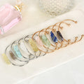 Women's Fashion Geometric Irregular 18K Gold Plated Trendy Open Natural Stone Jewelry Hot Sale Bangles