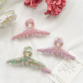 Korean Elegant Pattern Flower Vintage Barrette Girl Hair  Claw  Clips Acetic Acid Woman Hair Accessories