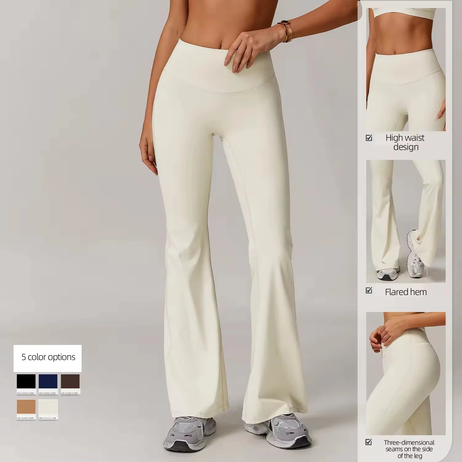 Premium Quality Women's High Waist Butt Lifting Activewear Flare Leggings Custom Logo Casual Yoga Pants