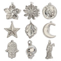 Beimai OEM Charms for Jewelry Making Conch Leaf Silver Plated Stainless Steel DIY Pendant Jewelry Accessories