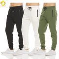 Top Ranking Men's Hip Hop Eco-Friendly Stretch Sweatpants Slim Solid Color Straight Mid Drawstring Jogger Pants Pockets Gym