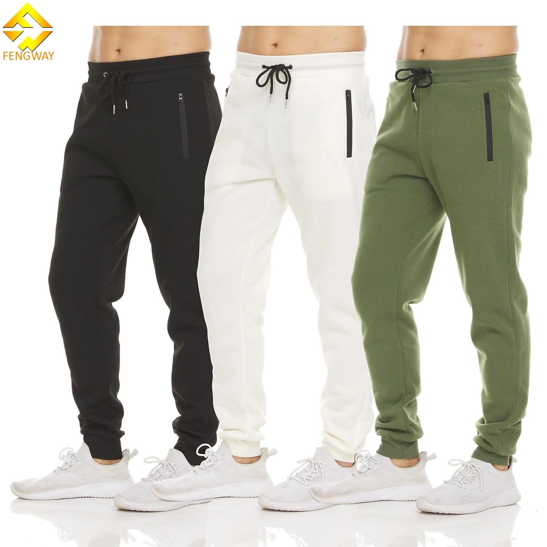 Top Ranking Men's Hip Hop Eco-Friendly Stretch Sweatpants Slim Solid Color Straight Mid Drawstring Jogger Pants Pockets Gym