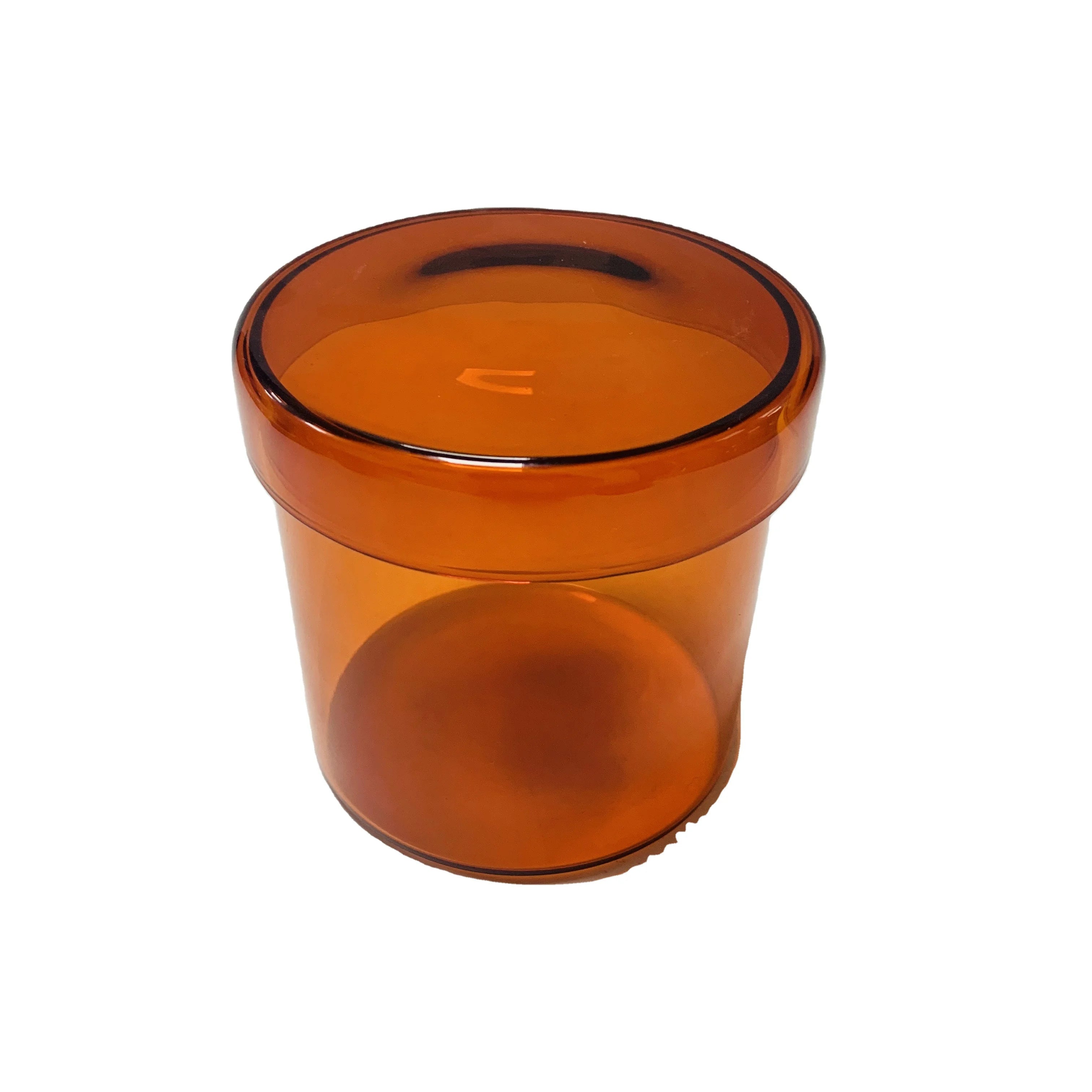 Custom Made Hand-blown Colored Glass Candle Cup Round Candle Jar with Glass Lid