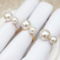 Ychon Alloy Pearl Modern Napkin Rings Holder for Hotel Table Decoration Holiday Party & Wedding Use
