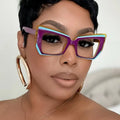 DL Glasses Newest Cat Eye Anti Blue Light Glasses TR90 Irregular Women Optical Eyeglasses Frames