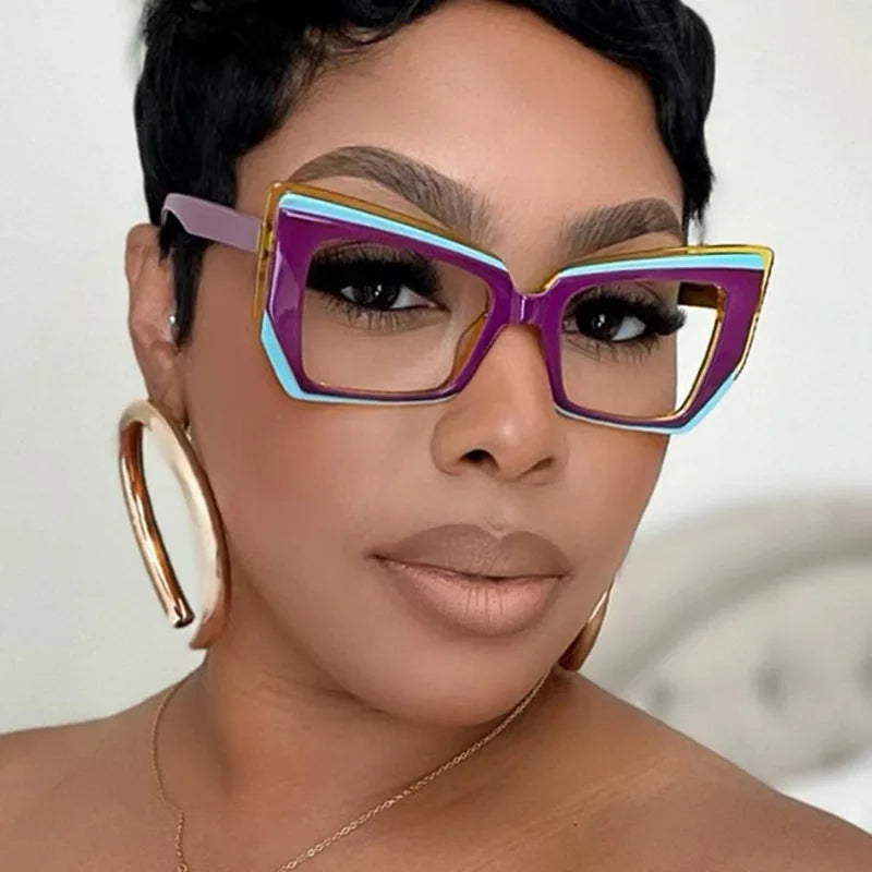 DL Glasses Newest Cat Eye Anti Blue Light Glasses TR90 Irregular Women Optical Eyeglasses Frames