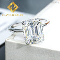 Emerald Cut Halo Moissanite Engagement Rings Dropshipping 925 Silver Wedding Ring for Women