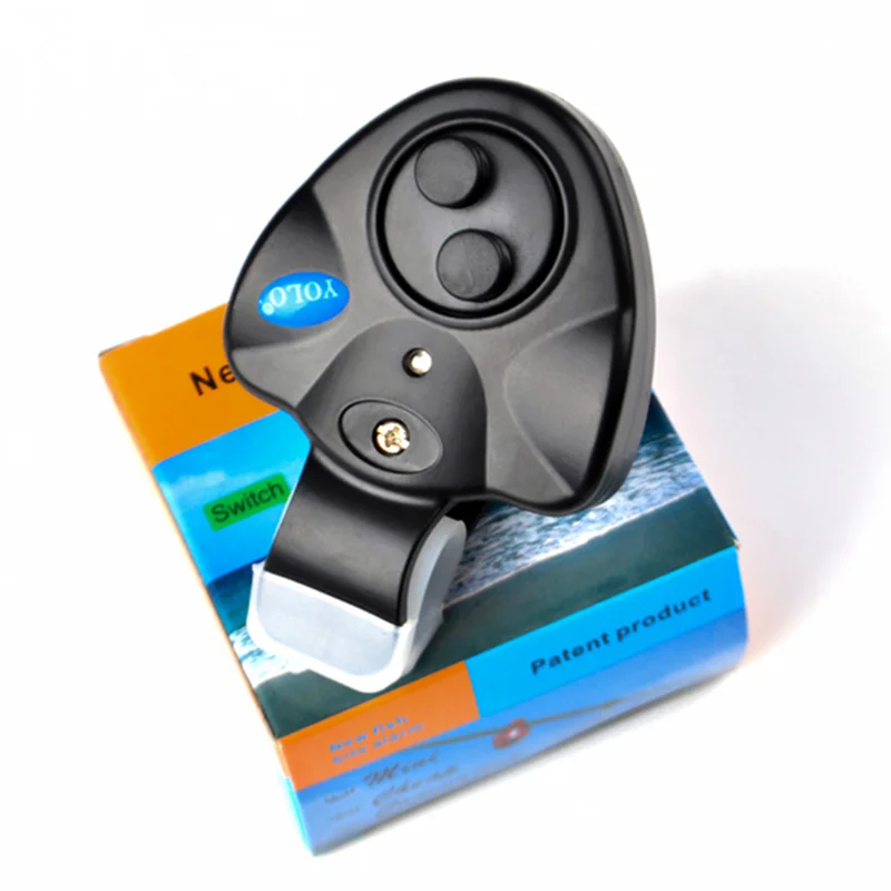 Fishing Fish Bite Alarm Bell ABS Material Black for Lake & Ocean Boat Fishing with Loud Siren Daytime/Night Indicator Battery