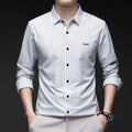 OEM Customized Italian Style Men's Shirts Striped Anti-Wrinkle Yarn Dyed Casual Spring 100% Polyester Party Holiday Wholesale