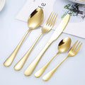 Gold Plated Flatware Set Reusable Restaurant Stainless Steel Silverware Bulk Wedding Cutlery Set