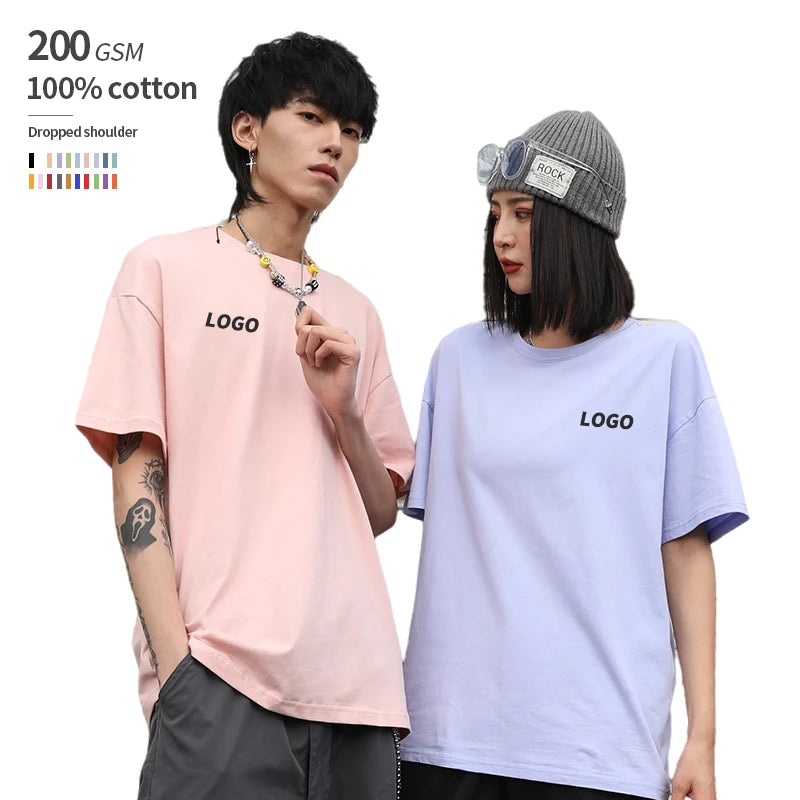 200grams Cotton Oversized Tshirt Customized Manufacturers Us Size Plain t Shirt for Men