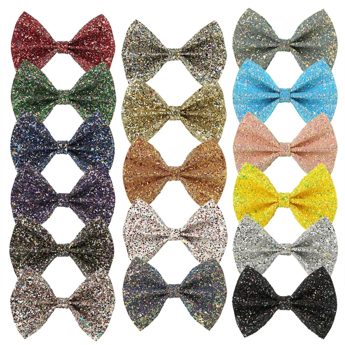4.5inch Sequin Glitter Bow Hair Clips for Girls-Medium Hairgrips