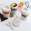 Portable Microwaveable Breakfast Cup With Spoon Porridge Lunch Box  Wheat Straw Soup Cup for  Office Outdoor Travel Student