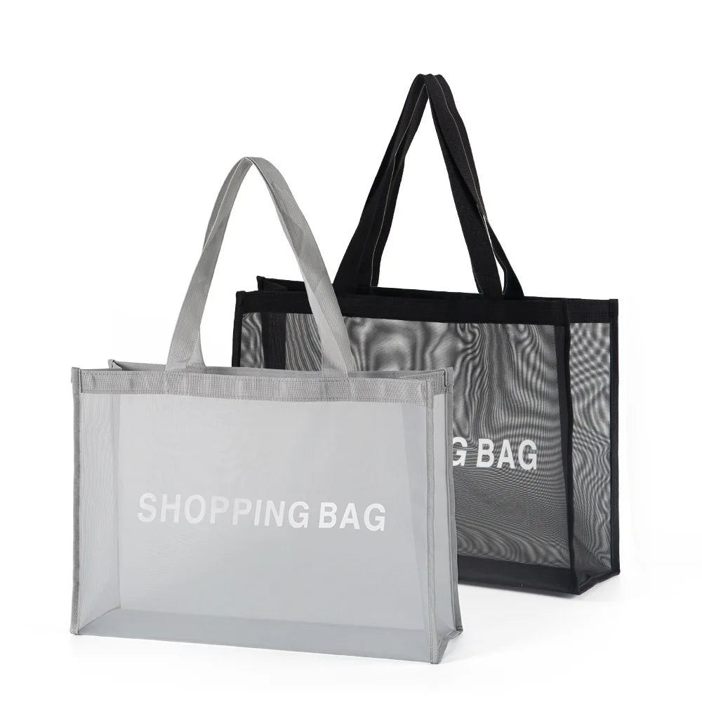 Customizable  Mesh Tote Bag with Logo Handled Fabric for Promotional Use