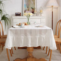 Topfinel Cotton Table Cloth Small Roll Non-woven Fabric Tablecloth Hollow Out Table Cloth for Dining Table