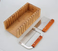DIY Soap Making Tools Wood Soap Cutter  Wavy Knife  Cutter for Soap Sectioning Premium Silicone Molds Kit