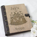 Customized Personalized Recipe Notebook A5 A6 Customized Engraved logo Loose Leaf Wood Journal