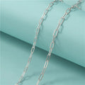 Hot Sale 2.4mm 3mm Real 925 Sterling Silver Rectangle Oval Linear Link Paper Clip Loose Chains for Jewelry Necklace Making
