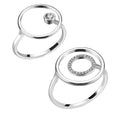FUAMAY Adjustable 925 Silver Circle Ring with Bezel Diamond Setting Women's Fidget Wedding Party Anniversary Rings