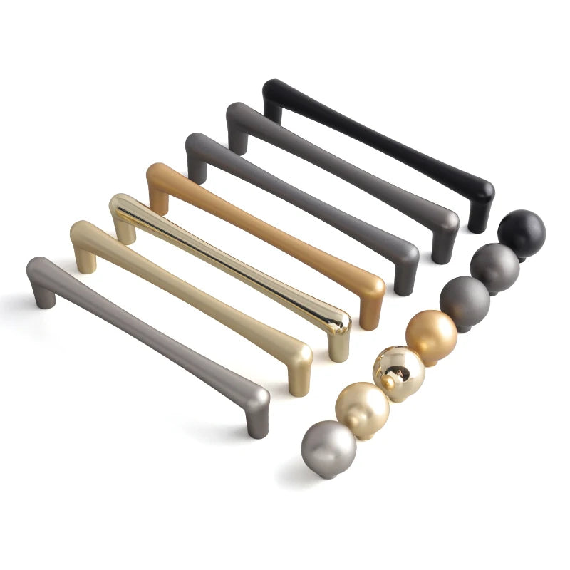 Oukali High Quality Wholesale Furniture Cabinet Handle Gold Wardrobe Dresser Zinc  Chinese Factory Pull Handles