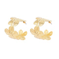 Fashion Gold Plated Flower Hoop Earrings Women Simple Earrings Gypsy Jewelry