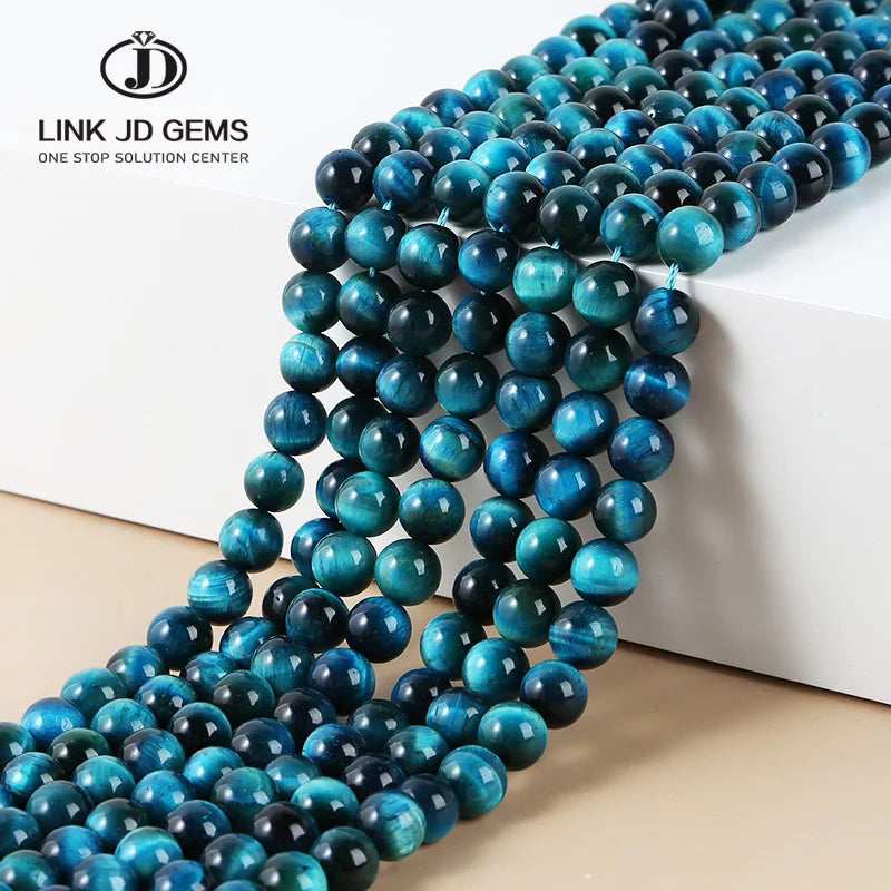 Wholesale Natural Tiger Eyes Stone Loose Beads 4 6 8 10 12 14mm Pick Size Jewelry Making Cat's Eye Effect Bracelets Handmade