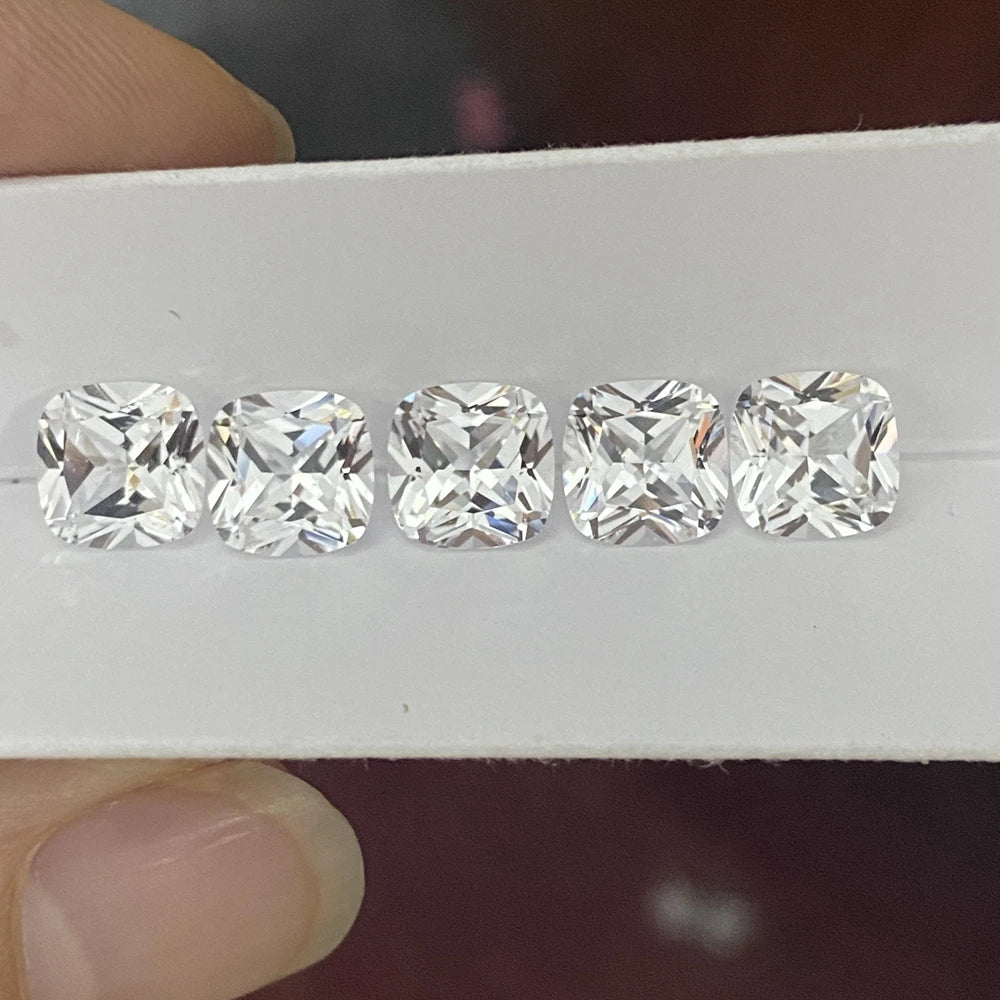 Square 4mm to 10mm 5A Quality Cushion Cut 12# Clean Corundum Lab White Sapphire Corundum