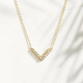Dainty 18k Gold Plated 925 Sterling Silver Cubic Zircon Moissanite v Shape Chevron Necklace for Valentine Day