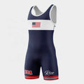 USA Team Collection Personalized Men's Wrestling Singlets Wrestling Uniform Sports Bodysuit Jumpsuits for Competition