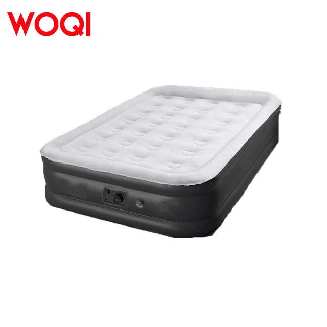 WOQI Double Full-Body Support Inflatable Air Mattress Integrated Electric Pump Durable PVC Construction Elevated Design