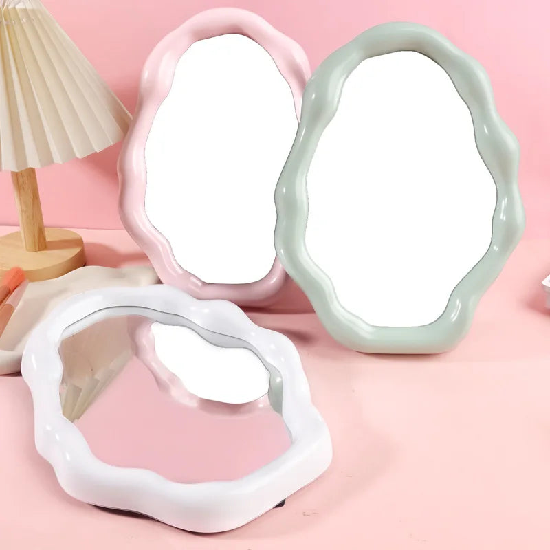 New Design Irregular Shape Desktop Mirror Wall Hanging Makeup Mirrors For Cosmetic