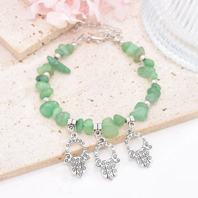 Custom Colored Stone Beaded Bohemian Style Hand Charms Women's Fashion Bracelet