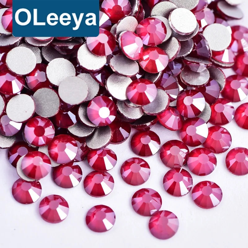 Oleeya Factory Wholesale 100% Good Feedback Glass Stone Flat Back Cold Fixation Non Hot Fix Crystal Rhinestone for Women Bikini