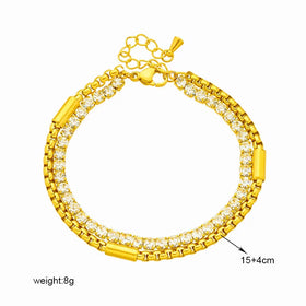 Diamond Encrusted Multi-layer Wear Titanium Steel Chain Jewelry Bracelet