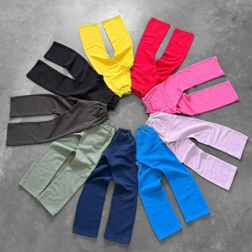 High Quality Heavyweight Cotton Vintage Wide Straight Leg Flared Sweatpants Custom logo Streetwear Baggy Sweat Pants Men Joggers