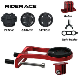 RIDERACE Bicycle Handlebar Extension Mount Cycling Computer Camera Holder MTB Road Bike Bracket for GARMIN GOPRO BRYTON CATEYE