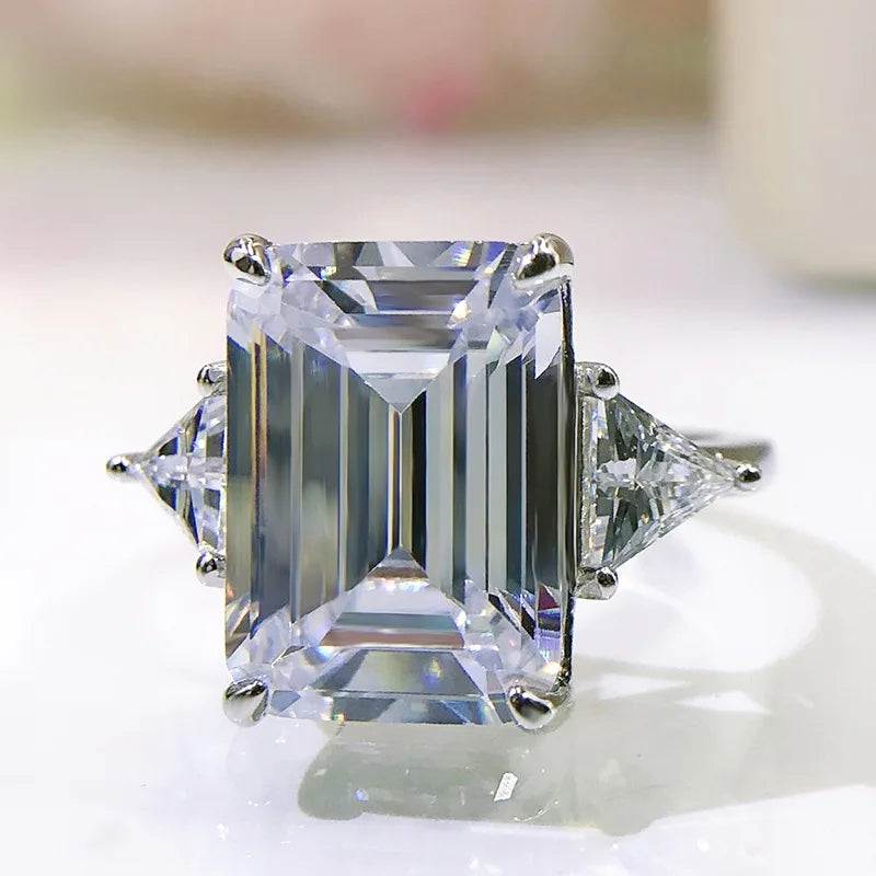 Baguette Ring Hot Sale 925 Sterling Silver Non Tarnish Finger Ring Luxury CZ Ring