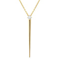 LOZRUNVE 925 Sterling Silver Gold Fashion Minimalist Spike Pendant Necklace Jewelry