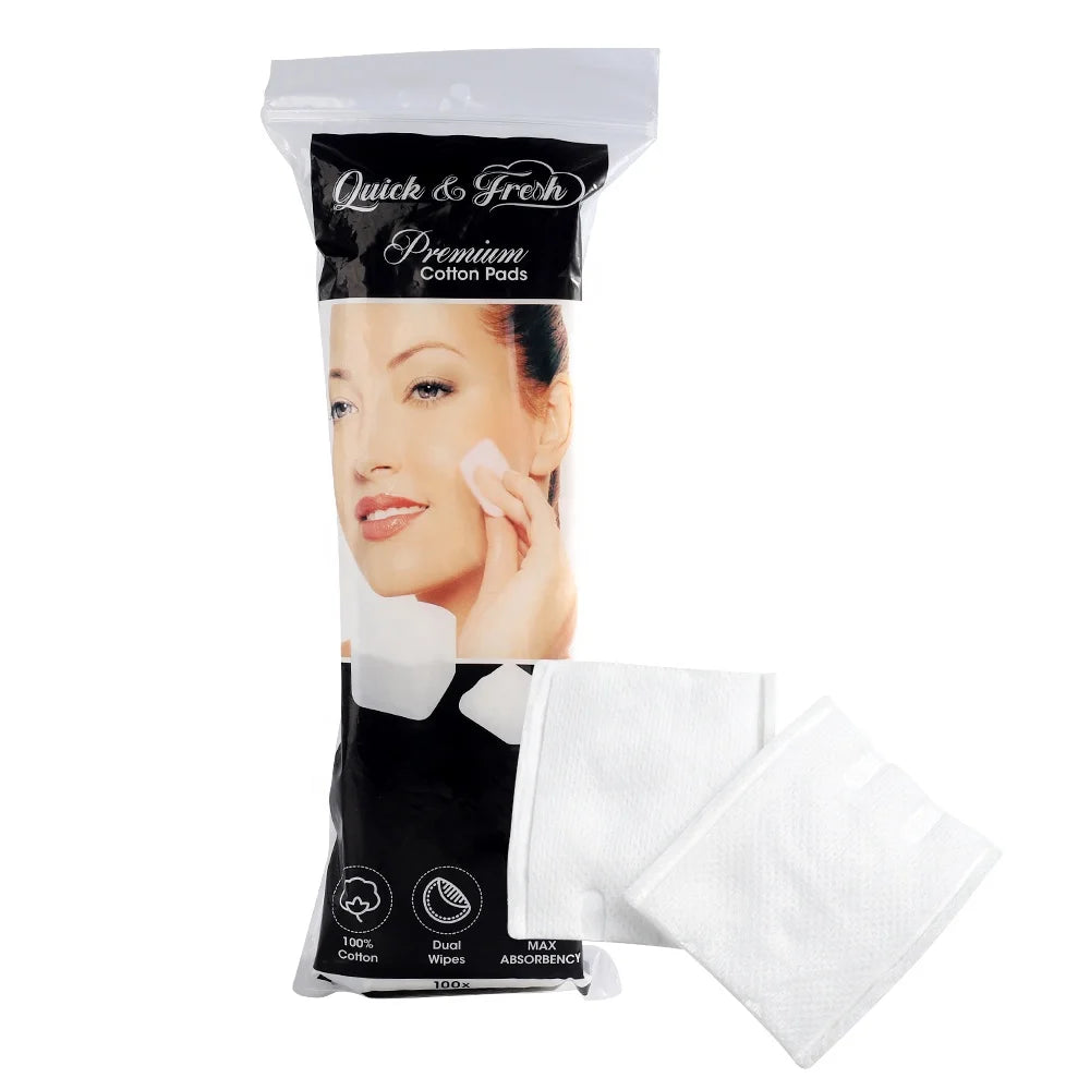 Factory Wholesale High Quality 100% Pure Cotton Disposable square Cotton Pad Organic Cotton Pad