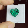 HQ GEMS Created Emerald 12x12mm 5.5 Carat Hydrothermal Original Colombia Heart Shape Emerald Stone